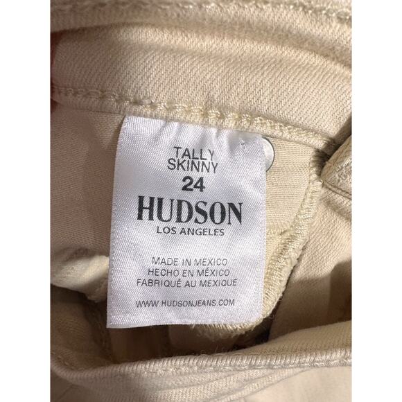 Hudson Tally Skinny Jeans Cream Beige Size 24 - Picture 6 of 7
